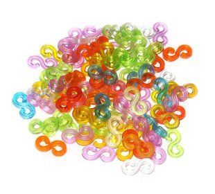 Элементы для плетения резинками Rainbow Loom, клипсы 100шт 2537-19