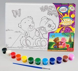 Картина раскраска с контурами на холсте 21*31см DankoToys РХ-04-02