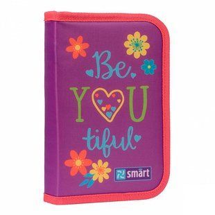 Пенал 1М 1 Вересня Smart HP-04 BeYOUtiful з 2 отворотами б/н 532832