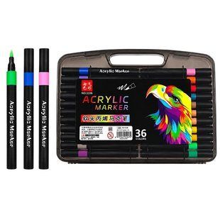 Маркер универсальный акриловый Acrylic Marker Eagle набор 36шт круглые, кисточка 3369-36/1106-36 в пластиковом футляре