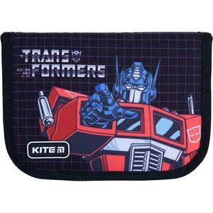 Пенал 1 отделение с 2 отворотами Kite мод 622 с наполнением Tranformers TF21-622H