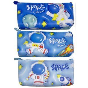 Пенал текстильный Лидер 19*8,5*3,5см, Space man микс №1006-53