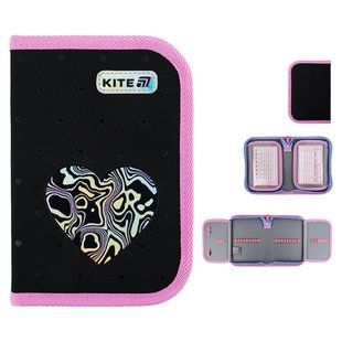 Пенал 1 отделение с 2 отворотами Kite мод 622 Love is K25-622-3