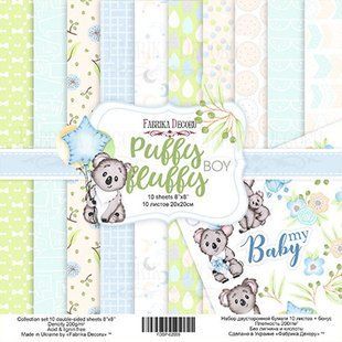 Набір паперу для скрапбукінгу Фабрика Декору FDSP-02059 Puffy Fluffy Boy 20*20см 10арк + бонус 200г/м2