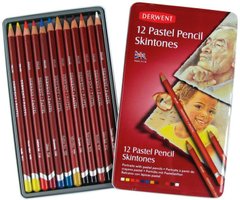 Набір пастельних олівців Pastel Derwent 12шт. Тілесні відтінки мет коробка 2300563