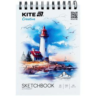 Альбом для акварелі скетчбук А5 Kite Creative 20арк 230г/м спіраль K-1283