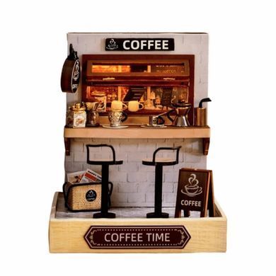 Конструктор Румбокс Кукольный домик Diy House CuteRoom QT-048 Coffee Time Время кофе