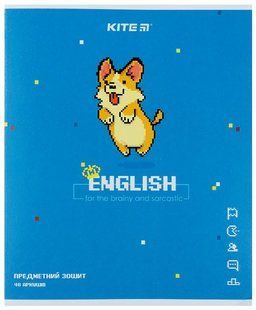 Зошит шкільний А5+ 48арк Kite предметний кл. Pixel Анг. мова K21-240-10