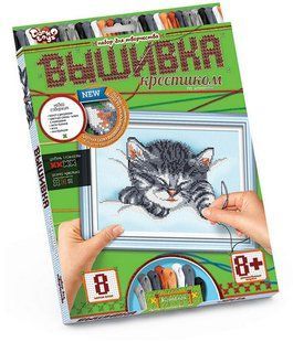 Набір для творчості DankoToys DT VK-01-04 вишивка хрестиком по номерам Кошеня