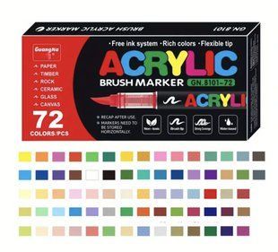 Маркер универсальный акриловый Acrylic Marker набор 72 шт 2025-72 на водной основе в пластиковом футляре