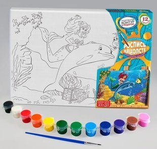 Картина раскраска с контурами на холсте 21*31см DankoToys РХ-04-04