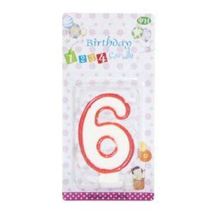 Свеча для торта Цифра 6 HS122-6