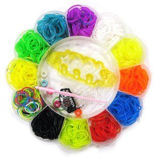 Резинки для плетения Tukzar Rainbow Loom 500шт.однотонные Ассорти микс +крючок AN-11