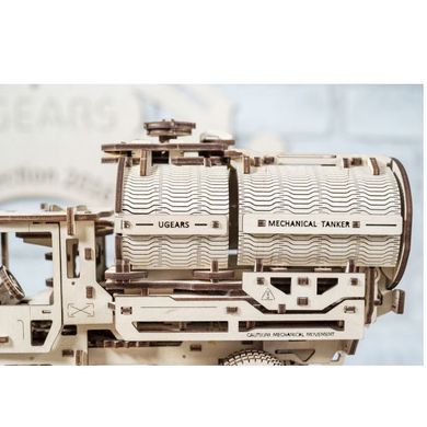 Модель 3D дерев'янна сборна механічна Ugears Вантажівка автоцистерна 70021