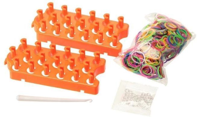 Набор для плетения резинками Rainbow Loom 600шт. + станок, аксессуары Color Bands (стартовый набор)