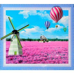 Алмазна мозаїка по номерам на холсті з 3D ефектом 40*50см Josef Otten ELT0092 Будинок у квітковому полі