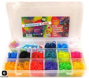 Набор для плетения резинками Rainbow Loom 1500шт. + мини-станок +аксессуары 2201/43326
