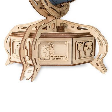 Модель 3D дерев'янна сборна механічна EVA Eco-Wood-Art THE GLOBE (blue) 000396