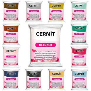 Глина полимерная Cernit Glamour 56гр CR-0910056***, Белый