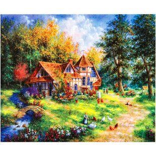 Алмазна мозаїка по номерам на холсті 30*40см Josef Otten GB70217 Ізбушка у лісі