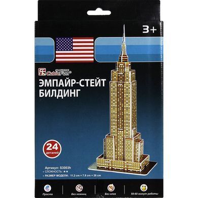 Конструктор 3D CubicFun Емпайр Стейт Білдінг серія міні S3003h