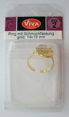 Кольцо для декора VIVA под мозаику, гранулы, цернит Позолоченое 14*19мм VV-48316