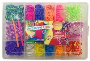 Набір плетіння гумками Rainbow Loom 1100шт. + гачок +аксесуари 3*4