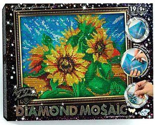 Алмазна мозаїка по номерам на холсті 20*30см DankoToys DT DM-02-02 Соняшники