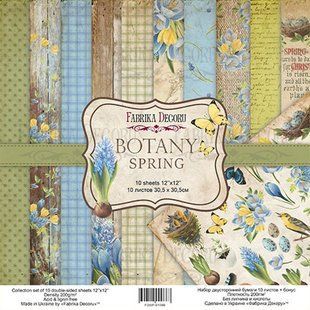 Набір паперу для скрапбукінгу Фабрика Декору FDSP-01066 Botany spring 30,5*30,5см 10арк + бонус 200г/м2