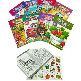 Книжка-розмальовка 16,5*23,5см ШЕР 8арк зі стікерами, Мікс SA-0489/BK04203