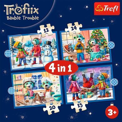 Пазли Trefl 4в1 12-24ел. 34657 У Трефліксів йде сніг
