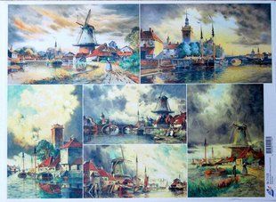 Декупажная карта-бумага 30*40см 60г/м 07673 Мельницы Голландии