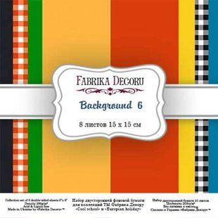 Набір паперу для скрапбукінгу Фабрика Декору FDSP-03006 Backgrounds 6 15*15см 8арк 200г/м2