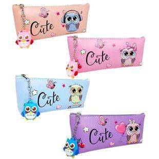 Косметичка-пенал Лидер PVC 20*7,5*3,5см, Cute Сова мікс №528-3