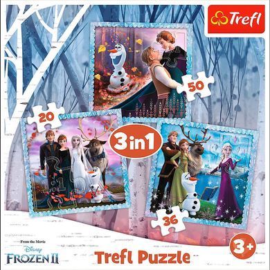 Пазлы Trefl 3в1 20-50 эл. 34853 Frozen, Магическая история
