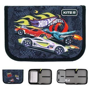Пенал 1 відділення з 1 відворотом Kite мод 621 Hot Wheels HW24-621