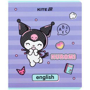 Зошит шкільний А5+ 48арк Kite предметний кл. Kuromi Англійська мова HK25-240-8