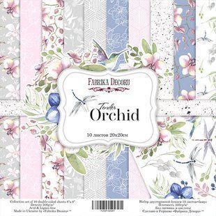 Набір паперу для скрапбукінгу Фабрика Декору FDSP-02041 Tender orchid 20*20см 10арк + бонус 200г/м2