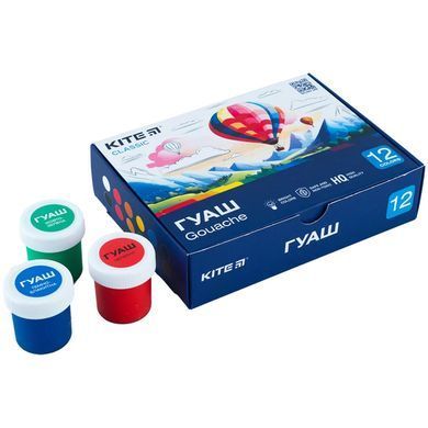 Гуашь Kite набор 12 цв. по 20 мл мод 063 Classic K-063