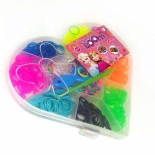 Набор для плетения резинками Rainbow Loom 400шт. + рогатка +крючок Сердце №11/13939