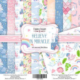 Набір паперу для скрапбукінгу Фабрика Декору FDSP-02042 Believe in miracle 20*20см 10арк + бонус 200г/м2