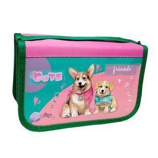 Пенал 3 отделения без наполнения Kidis 14036 Love My Corgi