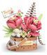 Конструктор 3D Boutique Корзина с рожевими квітами 9*8см, 395 деталей №2061/1088