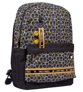 Рюкзак (ранець) м'який 1Вересня Yes 554561 Smiley World. Black&Yellow TS-56 45*31*14см + ПОДАРОК ТМ YES