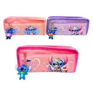 Косметичка-пенал Лидер текстиль 19*8*6см, Стіч мікс №51730
