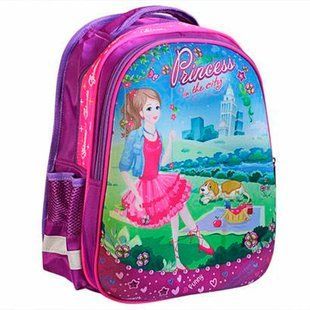 Рюкзак (ранець) м'який Kidis 7195 Princess in the City твердий спереду 39*30*18см