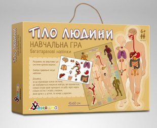 Игра настольная Умняшка Тело человека, с многоразовыми наклейками (укр) КП-004у