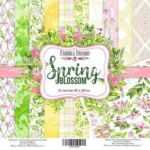Набір паперу для скрапбукінгу Фабрика Декору FDSP-02045 Spring blossom 20*20см 10арк + бонус 200г/м2