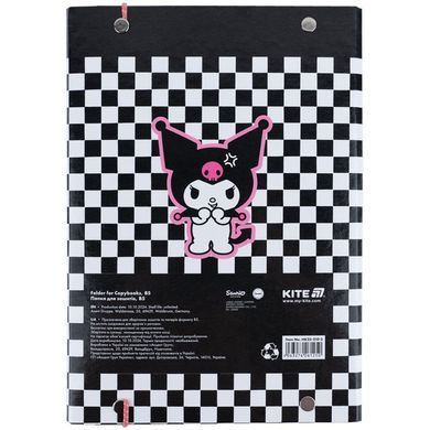 Папка для тетрадей B5 KITE мод 210 плотный картон на резинке Kuromi HK25-210-3