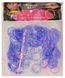 Резинки для плетения Rainbow Loom 200шт. зебра Фиолетово-синие 1340 +рогатка +крючок